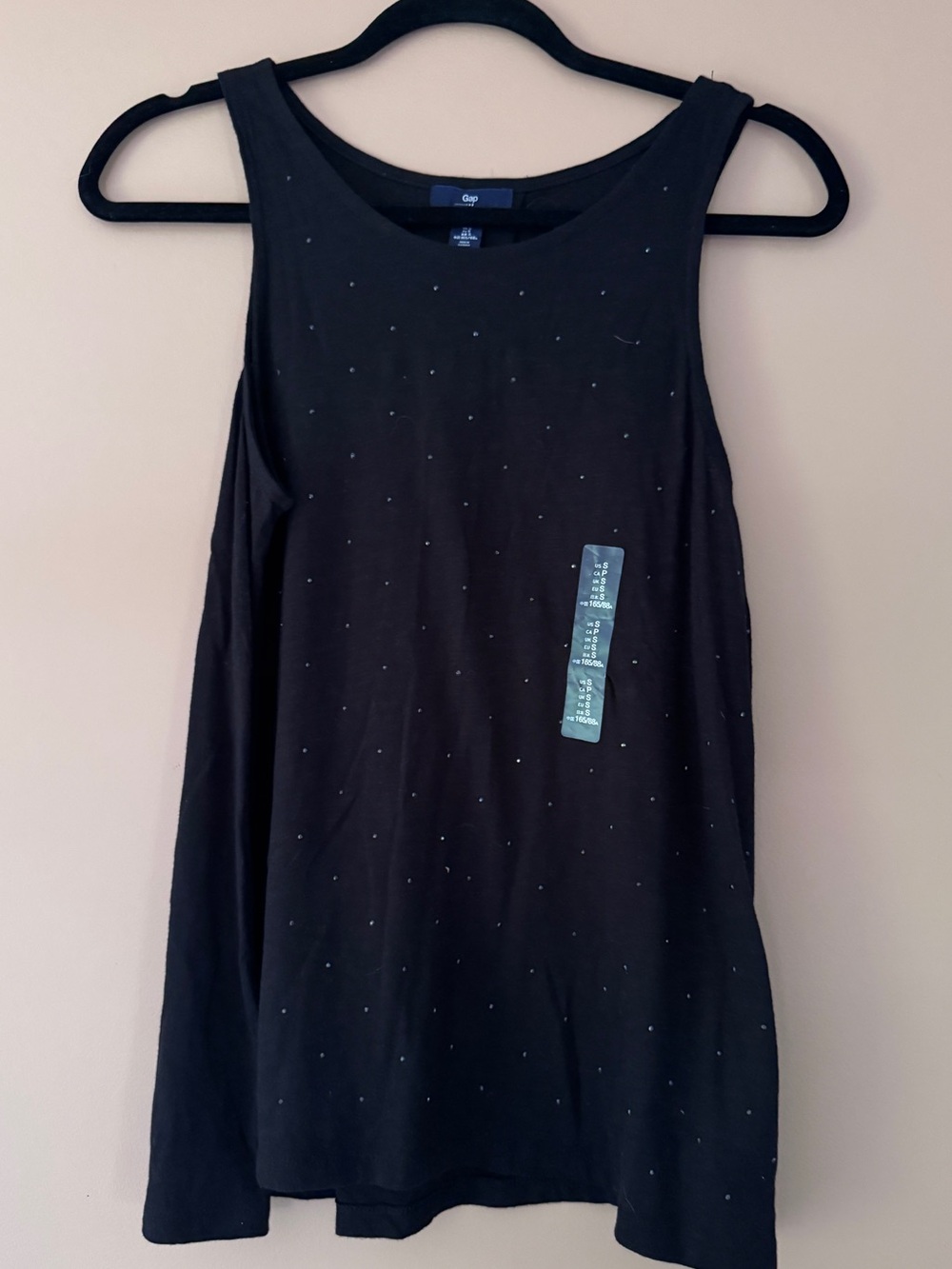 NWT GAP Black Tank Top with Subtle Stud Accents